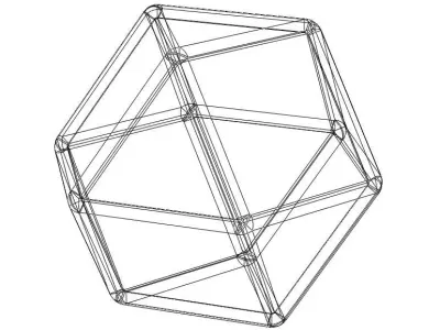Wireframe Shape Cuboctahedron 3D print model