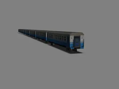 Suburban train RUS UA Low-poly 3D model
