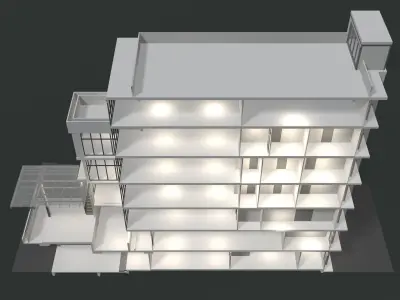 Office building in section cut 24ZZ39 3D model
