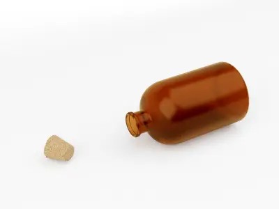 Medical Lab Chemical Bottle Realistic low poly 3D model Low-poly 3D model