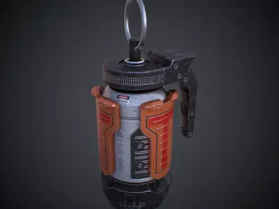 Scifi Grenade PBR Low-poly 3D model