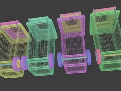 120 liter recycling bins 3D model