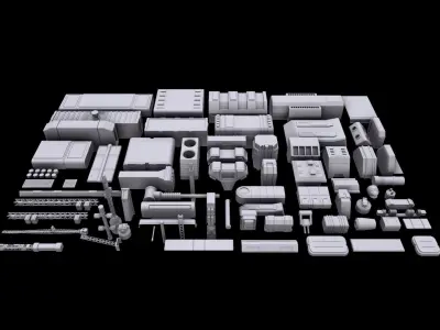 Kitbash Sci-Fi 3D model