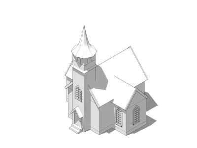 Simple Church Free low-poly 3D model