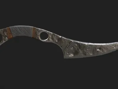 Antique Knife Game Ready Low-poly 3D model