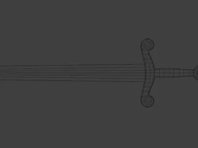 Classic Sword Low-poly 3D model