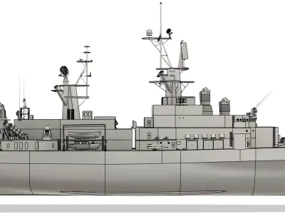 USS Belknap CG-26 RC Model 1-96 Scale 3D print model