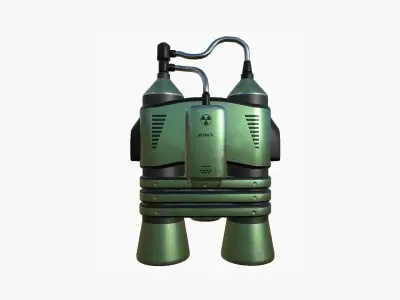 Jetpack E09 Green Metal - SciFi Character Design Low-poly 3D model