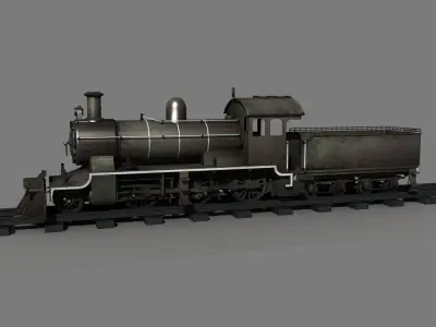 Old Steam Locomotive 01 3D model