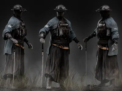 Sci Fi Samurai Low-poly 3D model