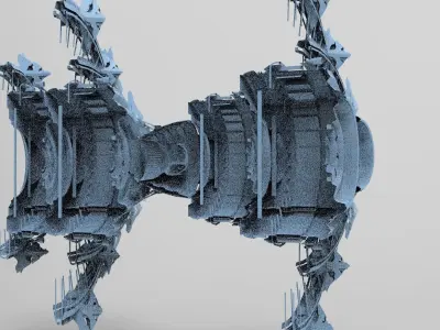 Prometheus inspired alien cigar Cliff base 1 3D model