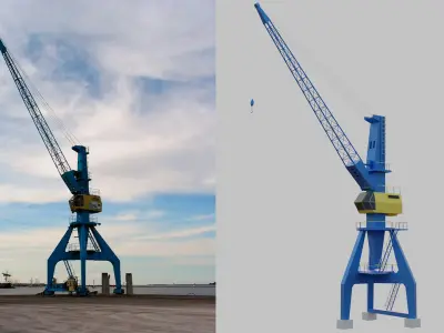Portal crane - Copy of Takraf Free low-poly 3D model