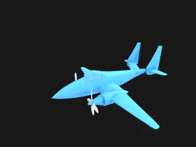 LowPoly Stylized Aircraft 3D Model Game Ready Asset Low-poly 3D model