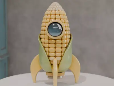 corn rocket 3D print model