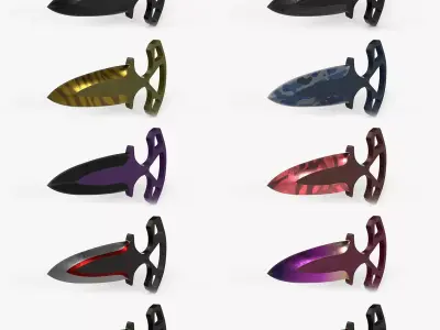 Shadow Dagger Knifes Set 3D model