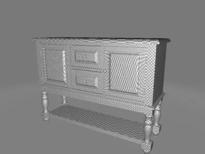 Antique Oak Tanner Country Sideboard 3D model