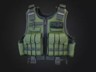 Realistic Military Tactical Vest Low-poly 3D model