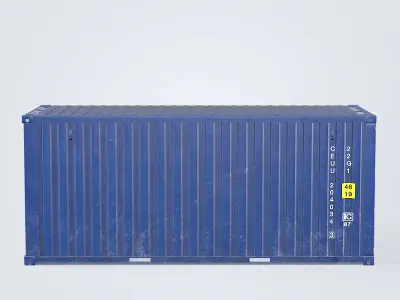 Container 20ft Blue 3D model