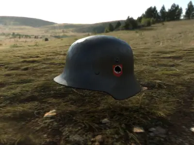 German WW2 Stahlhelm m40 Low-poly 3D model