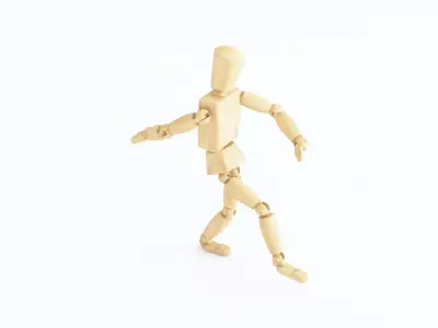 Wooden toy man 3D model