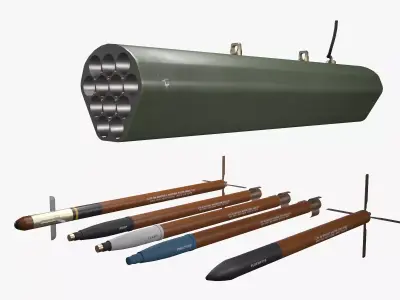  Rocket Launcher FZ219 With Missiles 3D model