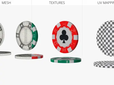 Poker Chip with Cards Symbol 3D model
