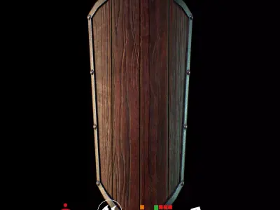 HIE Game Ready Shield D180201 Low-poly 3D model