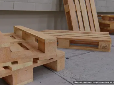 Wooden euro pallet new condition not used 3D model