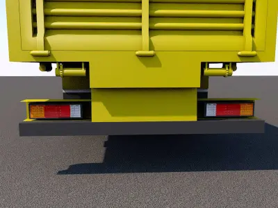 Trailers truck with flatbed trailer Low-poly 3D model