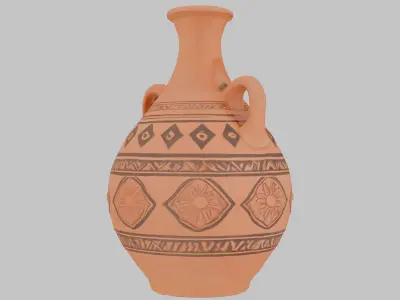 Southwestern Style Ceramic Pottery Low-poly 3D model