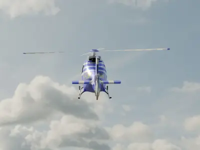 Airbus Helicopter low poly  Low-poly 3D model