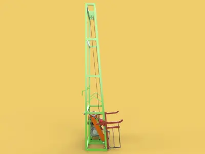 SUGARCANE LOADER LIFTER MACHINE LIFTING TO THE TRUCK 3D model