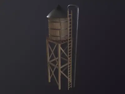 Water Tower 3D Model Low-poly 3D model purchase