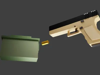 Glock Low poly  Low-poly 3D model