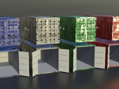 Rusty Container 2 styles Free 3D model