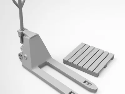 Pallet truck 1-35 scale diorama accessory 3D print model
