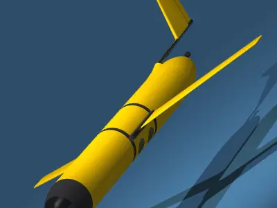 Submarine collection spacecraft with hook 3D model
