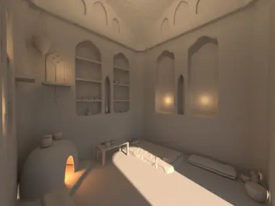 Rural house Interior and Props Low-poly 3D model