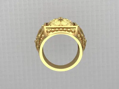 Wolf head ring mens womens 3D print model 3D print model