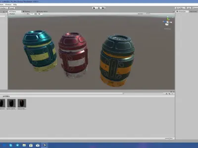 Sci-fi barrel with 3 textures Free low-poly 3D model