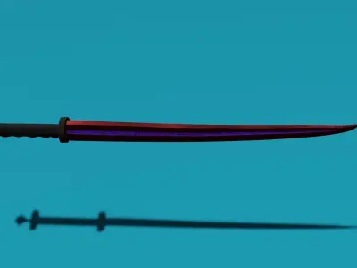 blood swordsmans blade Low-poly 3D model