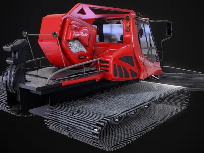 Snow Groomer Pistenbully 600 Snowcat PBR 3D model