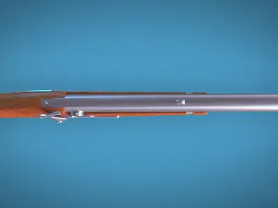 Percussion Pistol LowPoly Firearm  3D Model Low-poly 3D model
