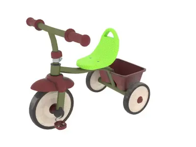 Kids Tricycle Low-poly 3D model buy