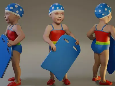 SwwimmingPool Child Female ACC0203010 Low-poly 3D model