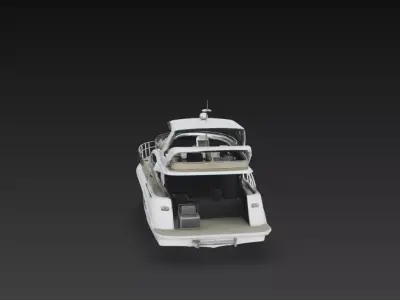 High-End Flybridge Cabin Cruiser Yacht Detailed Marine 3D print model
