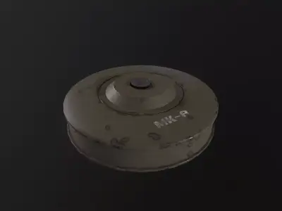 Anti-tank mine 3D Model Low-poly 3D model