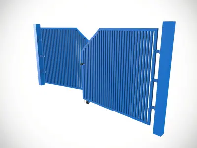 Industrial Main Gate Low-poly 3D model