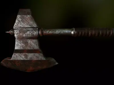 Battle Axe Low-poly 3D model 43