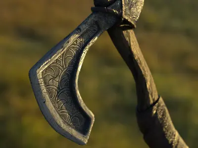 Game Ready Scandinavian Axe Melee Weapon Low-poly 3D model